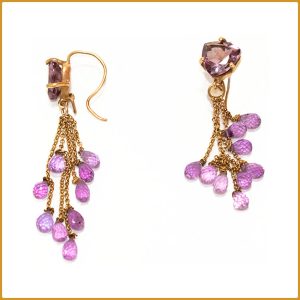 Boucles d'oreilles avec pierres améthystes